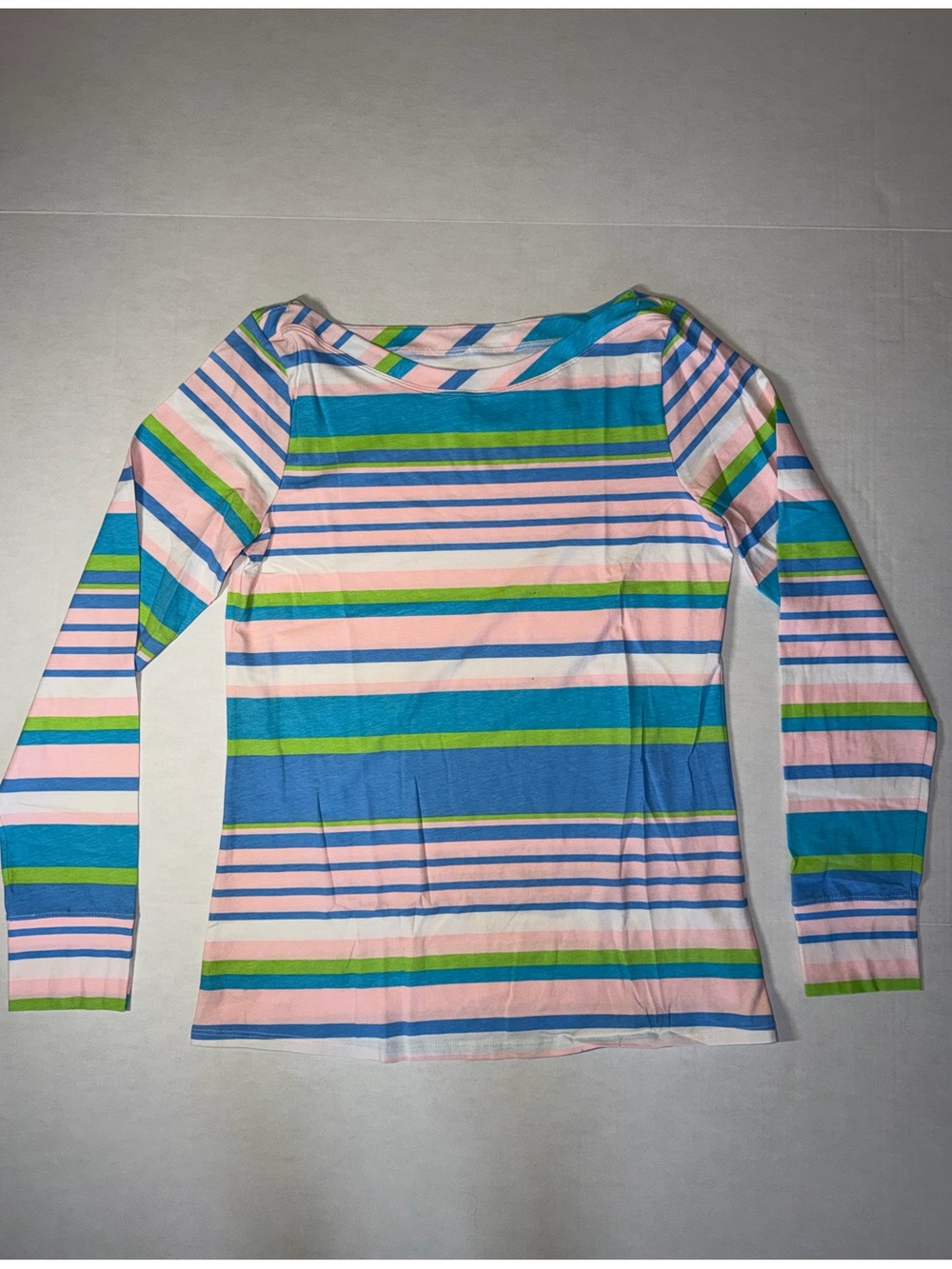 Lilly Pulitzer Long Sleeve Striped Top in Pink, Blue & Green